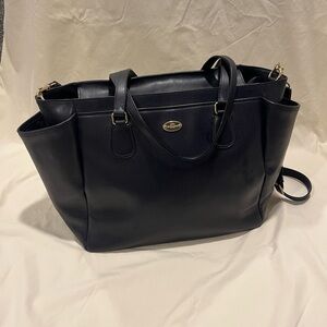 Authentic COACH handbag dark blue leather shoulder bag